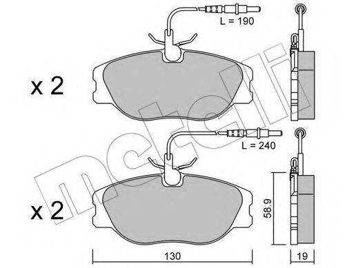 Комплект гальмівних колодок, дискове гальмо METELLI 22-0072-3