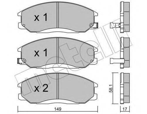 Комплект гальмівних колодок, дискове гальмо METELLI 22-0364-0