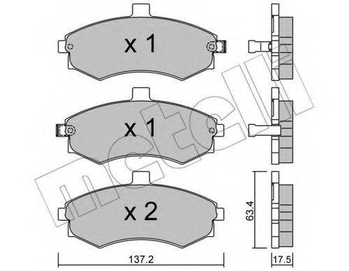 Комплект гальмівних колодок, дискове гальмо METELLI 22-0504-0