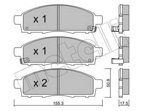 Комплект гальмівних колодок, дискове гальмо METELLI 22-0791-1