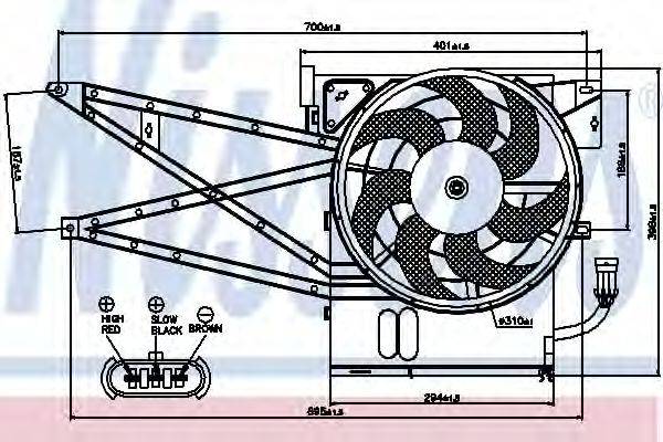 Вентилятор, конденсатор кондиціонера NISSENS 85017