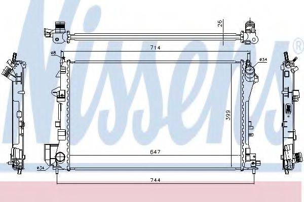 Радіатор, охолодження двигуна NISSENS 63024A