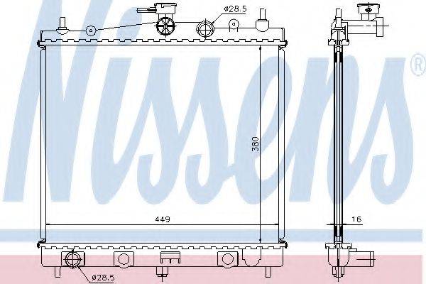 Радіатор, охолодження двигуна NISSENS 62902A