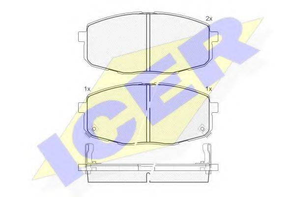 Комплект гальмівних колодок, дискове гальмо ICER 181540