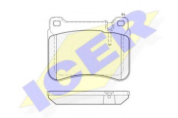 Комплект гальмівних колодок, дискове гальмо ICER 181769