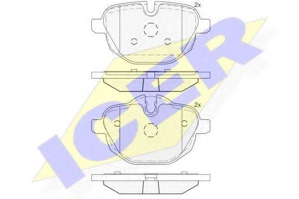 Комплект гальмівних колодок, дискове гальмо ICER 182004