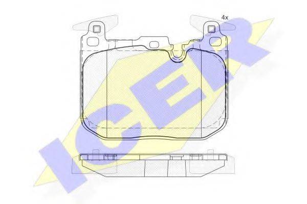 Комплект гальмівних колодок, дискове гальмо ICER 182093-203