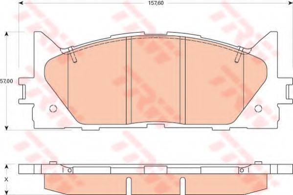 Комплект гальмівних колодок, дискове гальмо TRW GDB3429