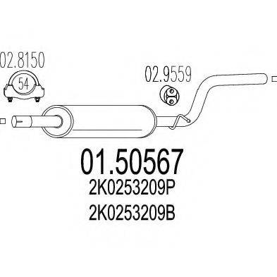 Середній глушник вихлопних газів MTS 01.50567