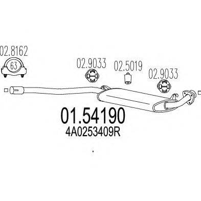 Середній глушник вихлопних газів MTS 01.54190