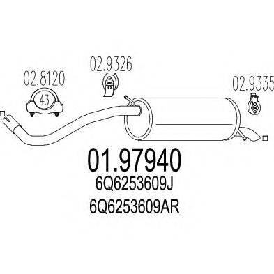 Глушник вихлопних газів кінцевий MTS 01.97940