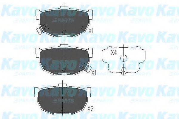 Комплект гальмівних колодок, дискове гальмо KAVO PARTS KBP-3007