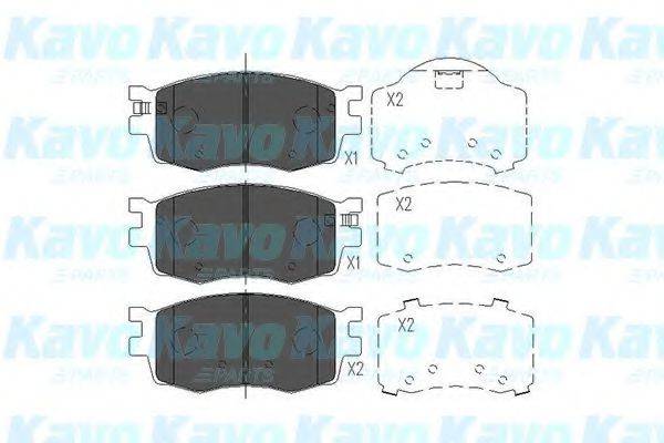 Комплект гальмівних колодок, дискове гальмо KAVO PARTS KBP-3022