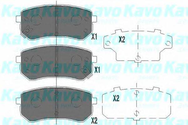 Комплект гальмівних колодок, дискове гальмо KAVO PARTS KBP-4005