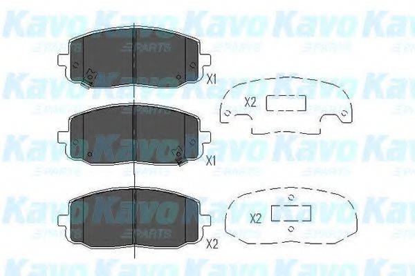 Комплект гальмівних колодок, дискове гальмо KAVO PARTS KBP-4006