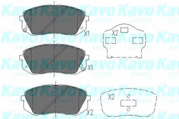 Комплект гальмівних колодок, дискове гальмо KAVO PARTS KBP-4018