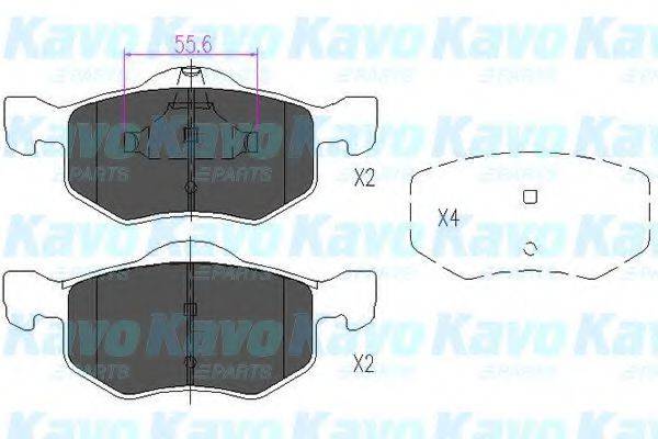 Комплект гальмівних колодок, дискове гальмо KAVO PARTS KBP-4541