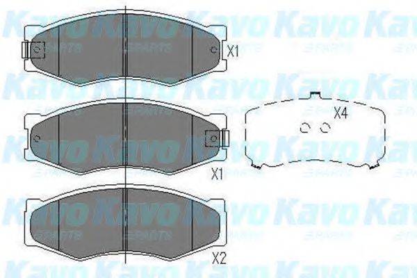 Комплект гальмівних колодок, дискове гальмо KAVO PARTS KBP-6524