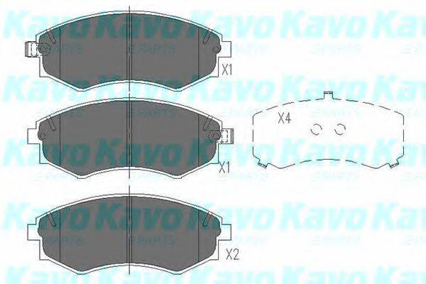 Комплект гальмівних колодок, дискове гальмо KAVO PARTS KBP-7504