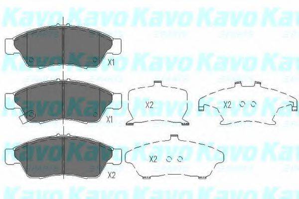 Комплект гальмівних колодок, дискове гальмо KAVO PARTS KBP-8510