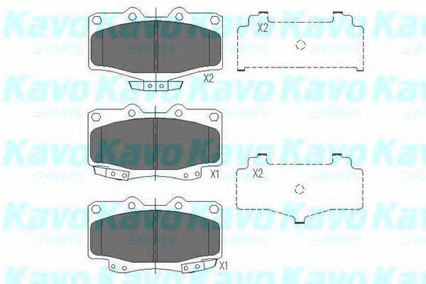 Комплект гальмівних колодок, дискове гальмо KAVO PARTS KBP-9054