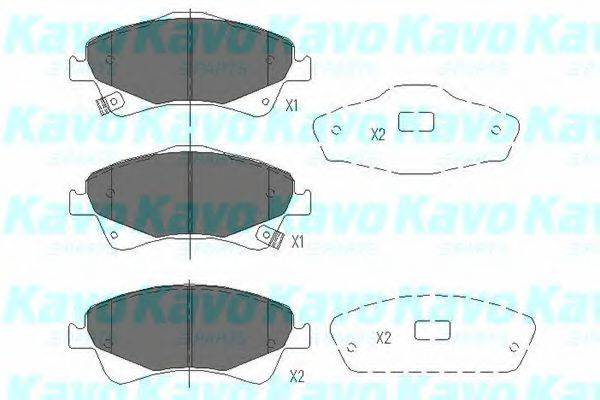 Комплект гальмівних колодок, дискове гальмо KAVO PARTS KBP-9103