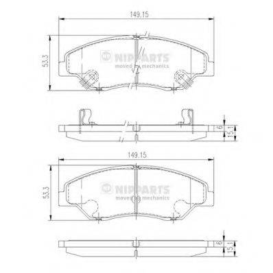 Комплект гальмівних колодок, дискове гальмо NIPPARTS J3600309