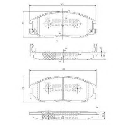 Комплект гальмівних колодок, дискове гальмо NIPPARTS J3600526