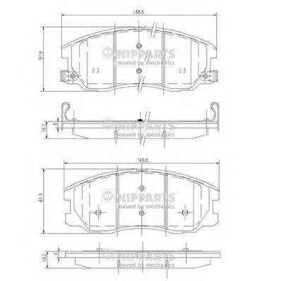 Комплект гальмівних колодок, дискове гальмо NIPPARTS J3600913