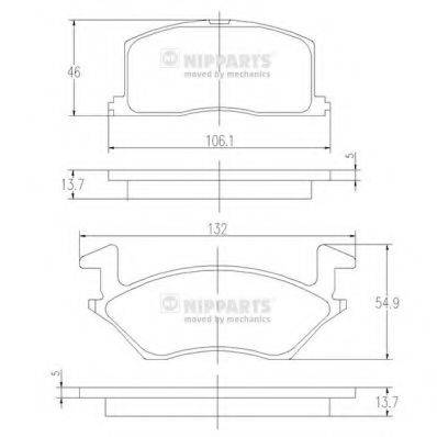 Комплект гальмівних колодок, дискове гальмо NIPPARTS J3602057