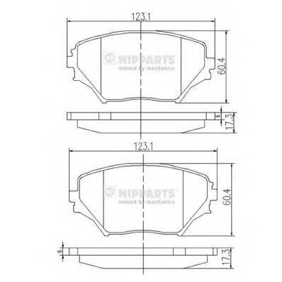 Комплект гальмівних колодок, дискове гальмо NIPPARTS J3602095