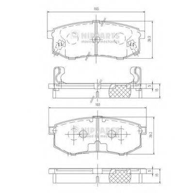 Комплект гальмівних колодок, дискове гальмо NIPPARTS J3610302