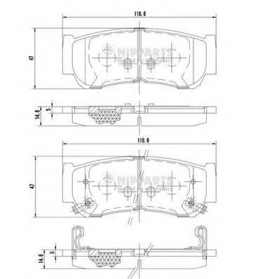 Комплект гальмівних колодок, дискове гальмо NIPPARTS J3610517