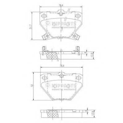 Комплект гальмівних колодок, дискове гальмо NIPPARTS J3612018