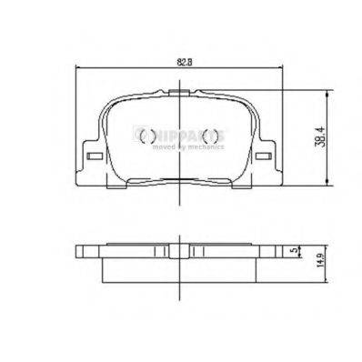 Комплект гальмівних колодок, дискове гальмо NIPPARTS J3612032