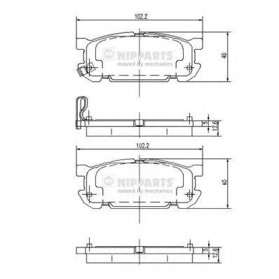 Комплект гальмівних колодок, дискове гальмо NIPPARTS J3613020