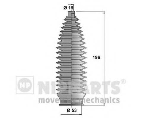 Комплект пильника, рульове управління NIPPARTS N2845007