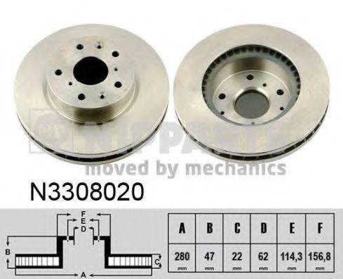 гальмівний диск NIPPARTS N3308020