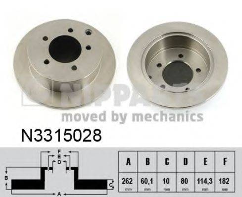 гальмівний диск NIPPARTS N3315028