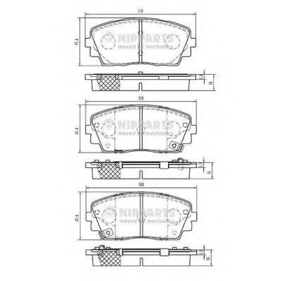 Комплект гальмівних колодок, дискове гальмо NIPPARTS N3600332