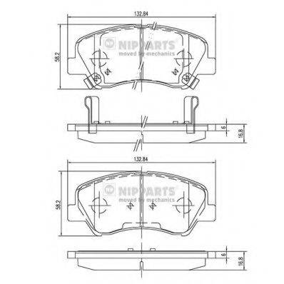 Комплект гальмівних колодок, дискове гальмо NIPPARTS N3600550