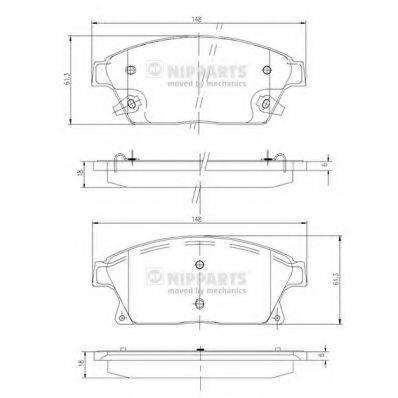 Комплект гальмівних колодок, дискове гальмо NIPPARTS N3600915