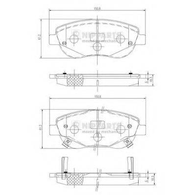 Комплект гальмівних колодок, дискове гальмо NIPPARTS N3602135