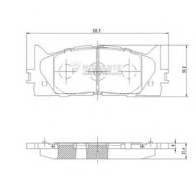 Комплект гальмівних колодок, дискове гальмо NIPPARTS N3602141