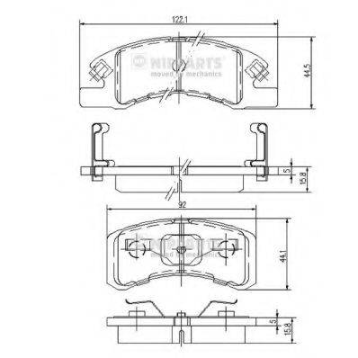 Комплект гальмівних колодок, дискове гальмо NIPPARTS N3606021