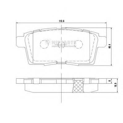 Комплект гальмівних колодок, дискове гальмо NIPPARTS N3613024