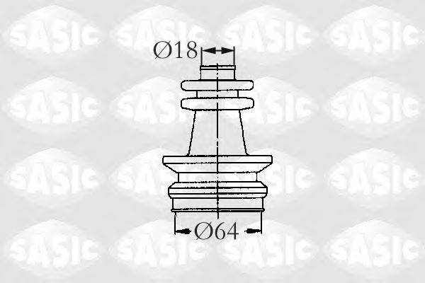 Комплект пильника, приводний вал SASIC 2873653