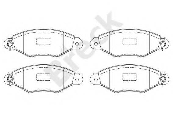 Комплект гальмівних колодок, дискове гальмо BRECK 21980 00 702 00