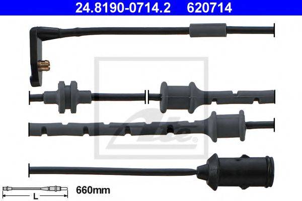 Сигналізатор, знос гальмівних колодок ATE 24.8190-0714.2