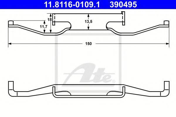 Пружина, гальмівний супорт ATE 11.8116-0109.1